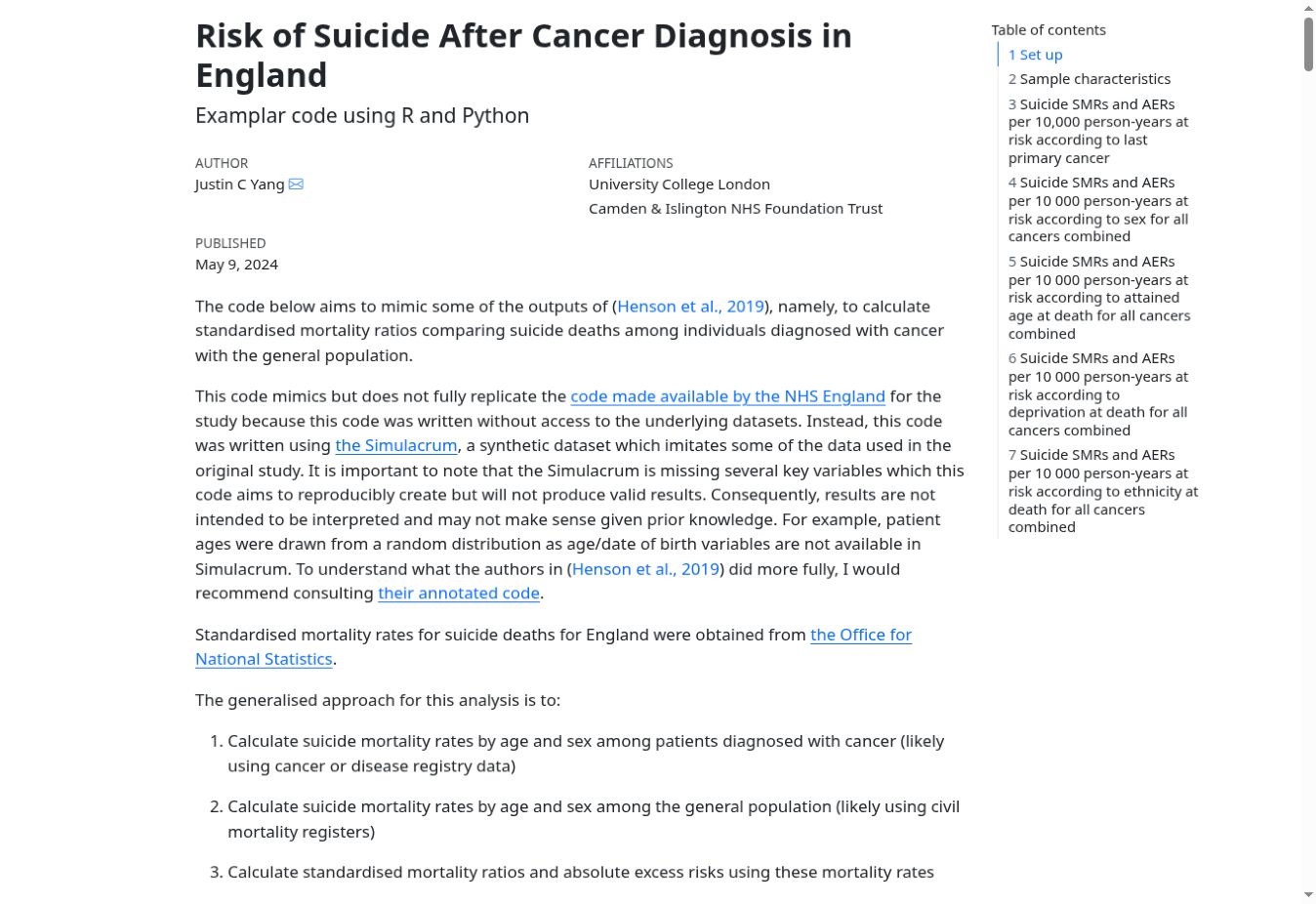 Preview of the Risk of Suicide After Cancer Diagnosis in England teaching resource
